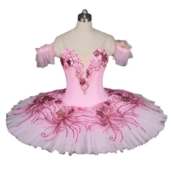 Clasic Tutu Roz Femei Profesional De Balet Tutu Pentru Fete Platou De Frumusete De Dormit Balerina Dans Costum Rochie De Balet Fete