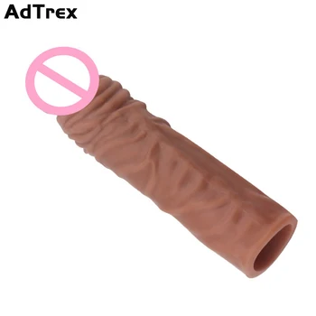 Realist Silicon Prezervative pentru Bărbați Reutilizabile Penis Sleeve Extender Penis Enhancer Extindere de sex Masculin Penisul Adult Jucarii Sexuale