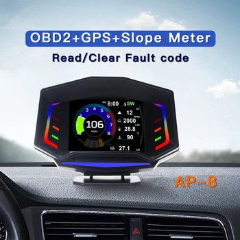OBD GPS Hud Head Up Display Depășirea vitezei de Alarmă USB Distanță de Conducere în timp Real Accesorii Auto Vitezometru Proiector Busola