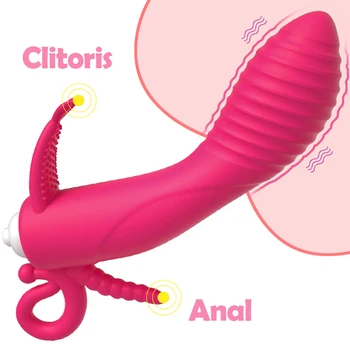 3 În 1 Vibrator Rabbit Vibrator rezistent la apa Vaginal, Clitoridian Stimulator Anal Vibrații Erotice Jucarii Sexuale pentru Femei Cupluri Sex-Shop