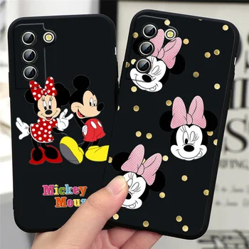 Disney Mickey Si Minnie Caz de Telefon Pentru Samsung S8 S9 S10 S20 S21 S22 Plus 4G S10e 5G Lite Ultra FE Silicon Negru Funda Acoperi