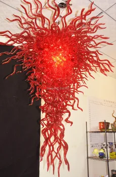 Zhongshan Iluminat De Artă De Mare Decor Roșu Candelabru De Sticlă 0