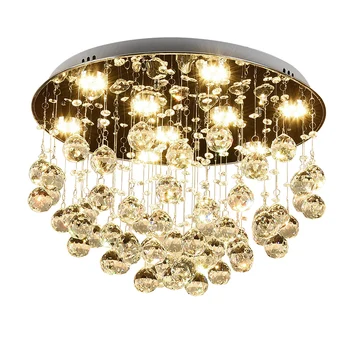 Modei moderne romantic circulară K9 cristal plafon lampa LED DIY home deco sala de mese din oțel inoxidabil tavan corp de iluminat 0