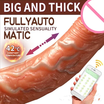 App silicon simulare penis Încălzire Real, Dildo, Vibrator pentru Femei Electric Vibratoare Penis Adevărat ventuza Penis artificial Jucarii Sexuale