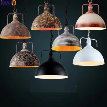 IWHD Edisin Pod Stil Retro Lumini Agățat Lampă de Culoare Fier Industriale Pandantiv Vintage Lumina Fictures Hanglamp Iluminat Acasă