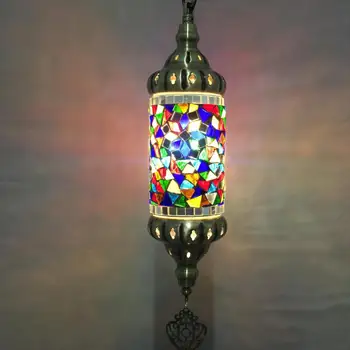 Noi Mozaic Lampă De Pandantiv Vintage, Art Deco, Realizate Manual, Pandantiv Lumina Lamparas De Mesa Mozaic De Sticlă De Luat Masa Romantica De Lumină