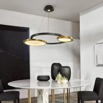 Nordic post-moderne a CONDUS camera de zi candelabru de iluminat din oțel inoxidabil disc sala de mese candelabru simplu dormitor lampă de agățat