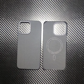 pentru magsafe Magnetic de caz pentru iPhone 14 pro max 600D, cu textura Fina din fibra de carbon de metal inel de fibra aramid cover pentru iPhone pro 14