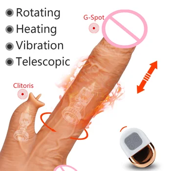 Încălzire Vibrator Vibrator De Sex Masculin Artificiale Automate Telescopice Rotație Vibratoare Penis Sex Mașină De Jucărie Pentru Femei Femeia Patrunde Barbatul Masturbari