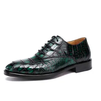 hulangzhishi noi crocodil barbati pantofi de afaceri pantofi de Agrement Manual de personalizare dantela-up Barbati din piele de crocodil pantofi de sex masculin