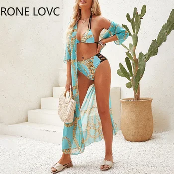 Femei Elegante Ștreangul De Lant Model De Dantela Sus De Talie Mare, Vacanta, Plaja Bikini Nu A Stabilit