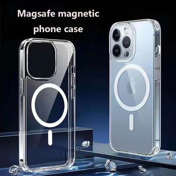 Newfun pentru Iphone 14 13 12 11 PLUS PRO MAX Magsafe Magnetic Wireless de Încărcare Completă de Acoperire rezistent la Șocuri Greu Transparente Cazuri de Telefon