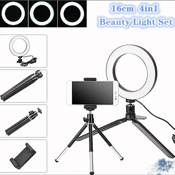 Difuzat Live Estompat Desktop 16cm (6.3 cm) Inel de Lumină LED-uri de Telefon Mobil Frumusete Fotografie Selfie Lumina de Umplere cu Suport de Telefon