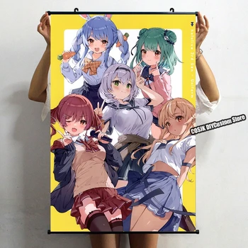 HOT Anime Vtuber Hololive Houshou Marin Shiranui Flare Uruha Rushia Usada Pekora Poster de Perete Scroll Decor Acasă Colecție de Artă