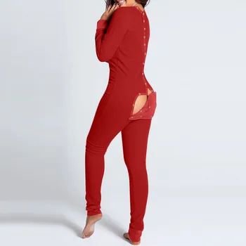 2022 Sexy Pijama Femei Solide Salopeta Costum Buton-jos Față Spate Fundul Vagabond deschide Clapeta de Fund Salopeta Body Adulți Salopete