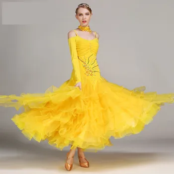 Moda sexy femeie sala de concurs rochie mâneci lungi rochii tango standard vals rochii dans rochii