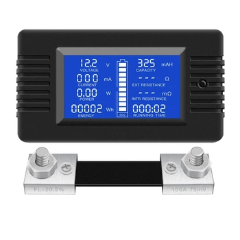 NOU-DC Multifuncțional Monitor Baterie Meter Display LCD Digital de Curent Tensiune de Alimentare Solară Metru Multimetru Ampermetru Voltmetru(Wi
