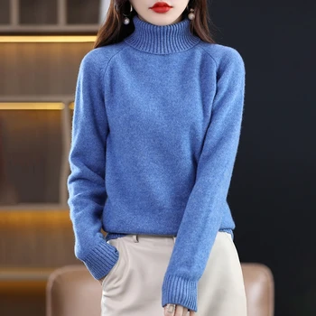 Cașmir pulover pentru femei pulover toamna și iarna noi 100% lână pură pulover tricotate pentru femei vrac solid col