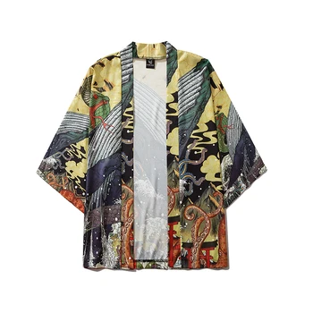 2022 Noi Bebovizi Moda Stil Japonez Anime Whale Print Kimono Pentru Femei Cardigan Yukata Kimono Streetwear Libertate Asiatice 