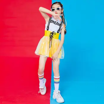 Fata de Jazz, Dans, Costume Copii Stradă Hip hop spectacol de dans modern Jazz Etapa Costum de majoretă dreadlocks pentru Fete