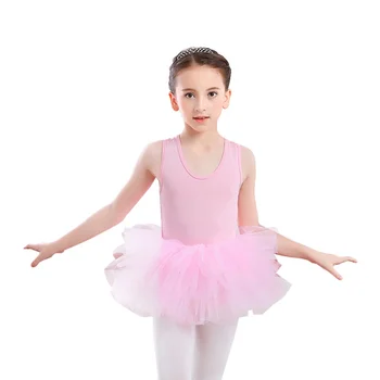 Fetelor Balet Dans Tricou De Culoare Solidă Gât Rotund Moda Fusta Tutu Fără Mâneci Bodysuit-O Singură Bucată De Gimnastica Pentru Dans