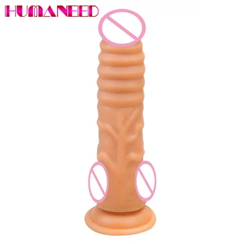 19.5*3.9 cm Super Vibrator cu ventuza Moale Dick Neregulate Dungă Stimula Masaj Vaginal Masturbari Femeie cu Penis Realist