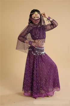 Sari Indian Fete Dress Orientale Enfant Copii Costume de Burtă de Dans Copii, Dans din Buric haine 7pcs/set Mai multe Culori