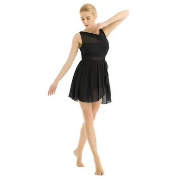 Femei Șifon Rochie De Balet Neregulate Sifon Liric Dans Inconjurat Tricou Gimnastică Concurs De Costume Pentru Dans Balerina