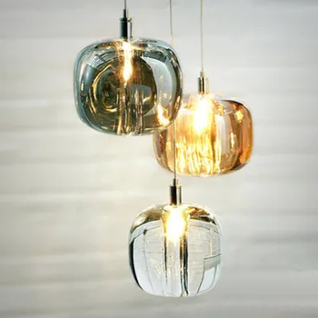 Nordic moderne de sticlă bubble cu bile pandantiv cu led-uri de lumină inel de aur living bucatarie restaurant dormitor lampă de agățat 1