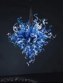 Contemporan Tipuri Decorative de Interior Albastru de Cristal Candelabru Lumina Candelabre din Sticlă de Murano LED-uri de Lumină Agățat Decor Acasă 1