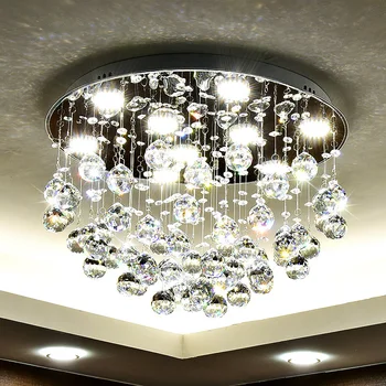 Modei moderne romantic circulară K9 cristal plafon lampa LED DIY home deco sala de mese din oțel inoxidabil tavan corp de iluminat 1