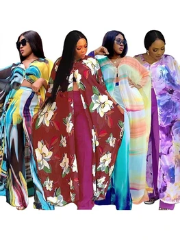 African Rochie Haine Femei 2 Bucata Set Haine Boubou Și Gâfâi Costume 2022 Noi De Imprimare De Moda Streetwear Mult Africane Tinutele Vestimentare 1