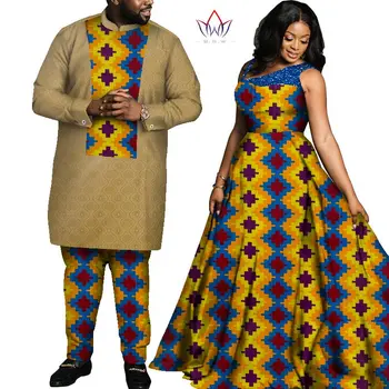 Africa de Stil Cupluri de Îmbrăcăminte pentru Iubitorii de Dulce Bazin Rochie de Bal Rochie Femei & Barbati Seturi Dashiki Plus Dimensiune Îmbrăcăminte Nunta WYQ689 1