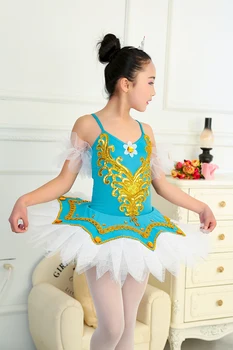 Fetele De Balet De Dans Latino Pentru Copii De Dans De Balet Profesionist Concurenței Costum Scurt Tutu 2
