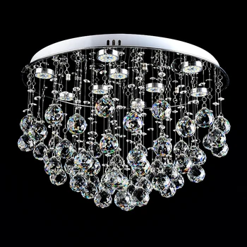 Modei moderne romantic circulară K9 cristal plafon lampa LED DIY home deco sala de mese din oțel inoxidabil tavan corp de iluminat 2