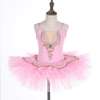 Rochie de balet Pinky Dance Tutu Fete Tutu Pic de Alb Lacul Lebedelor Dans Rochie Roz Drăguț Fete Barre Costume 4 Culori în stoc 2