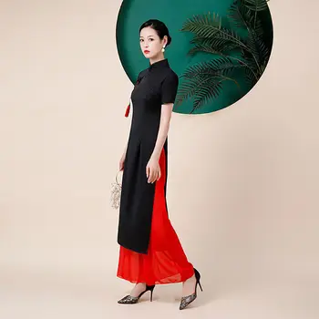 Femeile Noul Stil Chinezesc Retro Mandarin Guler Lung Furculita Qipao Nunta Petrecere De Seara Rochie Vintage Slim Cheongsam Noutate 2