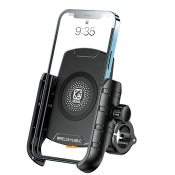 2-în-1 de Încărcare Wireless Adaptor pentru Motociclete Scooter Anti-Alunecare suport pentru Telefon pentru w/ Încărcător Wireless și Încărcare P 3