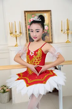 Fetele De Balet De Dans Latino Pentru Copii De Dans De Balet Profesionist Concurenței Costum Scurt Tutu 3
