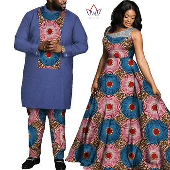 Africa de Stil Cupluri de Îmbrăcăminte pentru Iubitorii de Dulce Bazin Rochie de Bal Rochie Femei & Barbati Seturi Dashiki Plus Dimensiune Îmbrăcăminte Nunta WYQ689 3