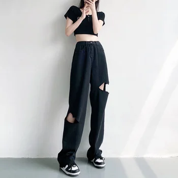 ILARES coreeană de Moda Pantaloni Jeans Femei Streetwear Haine de sex Feminin Y2k Pantaloni Femei Haine de Epocă Blugi Femeie Înaltă Talie Umflat 3