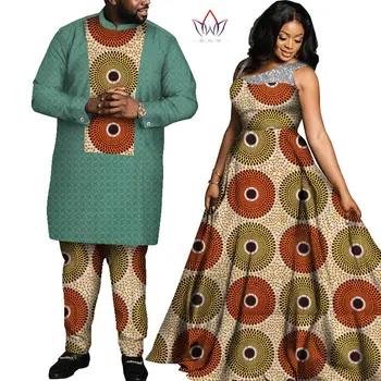 Africa de Stil Cupluri de Îmbrăcăminte pentru Iubitorii de Dulce Bazin Rochie de Bal Rochie Femei & Barbati Seturi Dashiki Plus Dimensiune Îmbrăcăminte Nunta WYQ689 5