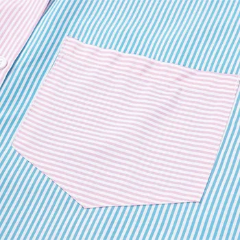 Petrecere De Moda Bluze Femei, Camasi Casual Cu Maneci Lungi Tricou V-Neck Roz Albastru Mozaic Butonul Topuri De Sex Feminin De Primăvară Blusas 5